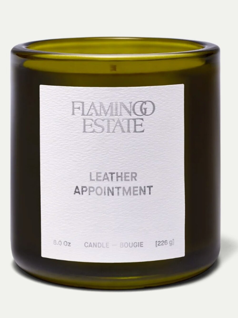 FLAMINGO ESTATE Leather Appointment Scented Candle - 8oz with box. NIB - 25% OFF